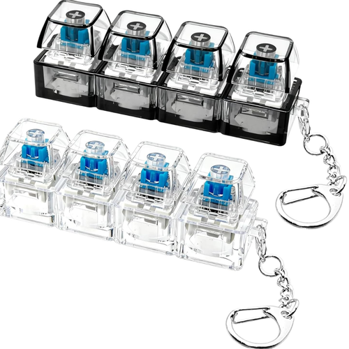 Llavero Antiestrés de Teclado Mecánico - Juguete Fidget con 4 Interruptores Clicky para Aliviar el Estrés