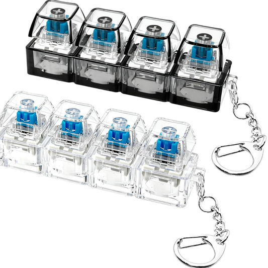 Llavero Antiestrés de Teclado Mecánico - Juguete Fidget con 4 Interruptores Clicky para Aliviar el Estrés